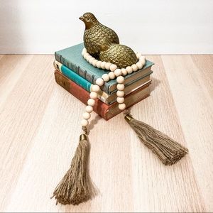 Handmade Wood Bead Garland - Pottery Barn Tassels